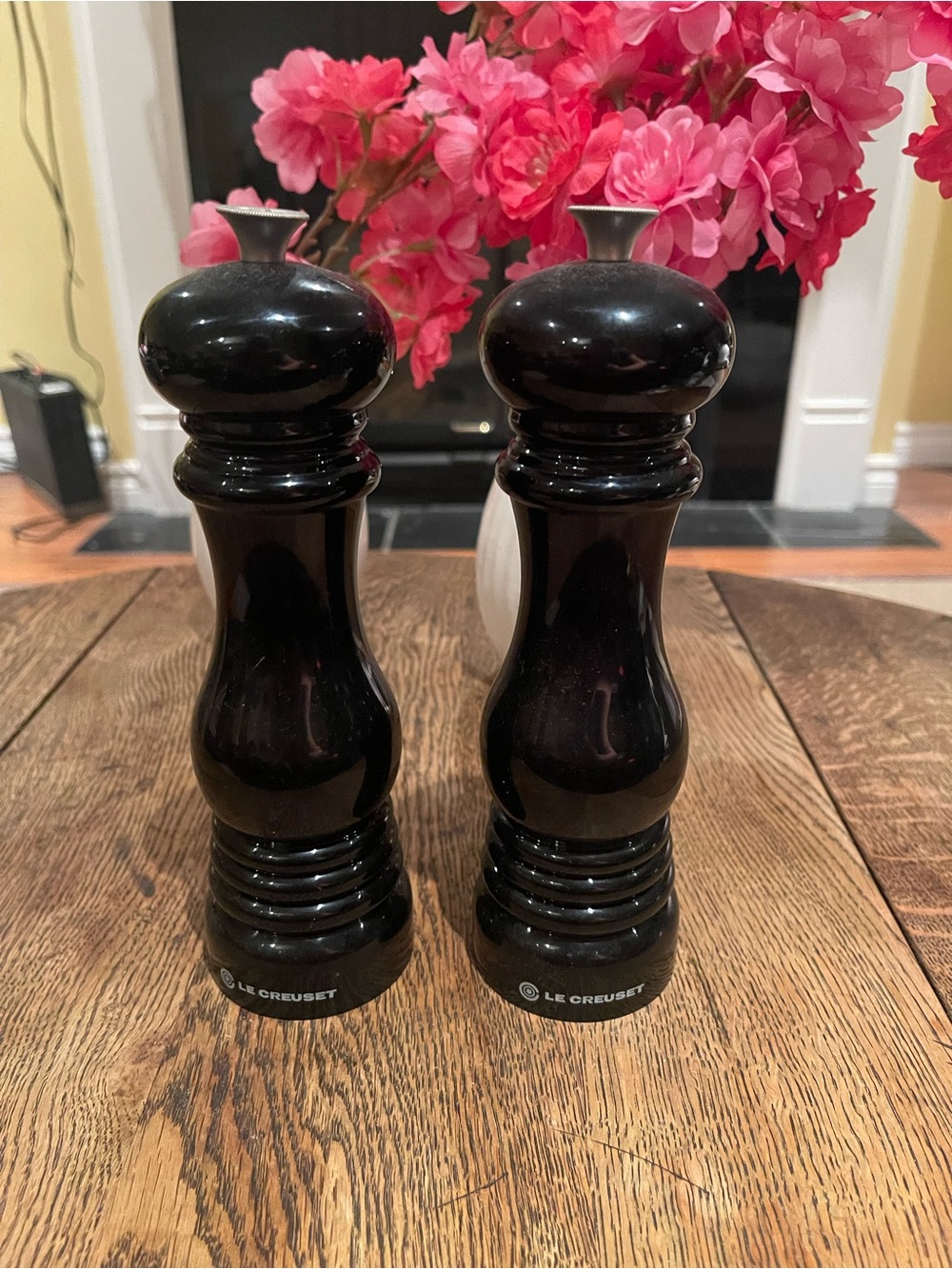Le Creuset Black Wooden Salt and Pepper Mill Pair